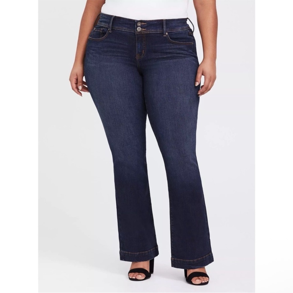 Torrid Flare Vintage Stretch Mid Rise Jean Ink Blue 28 5X
